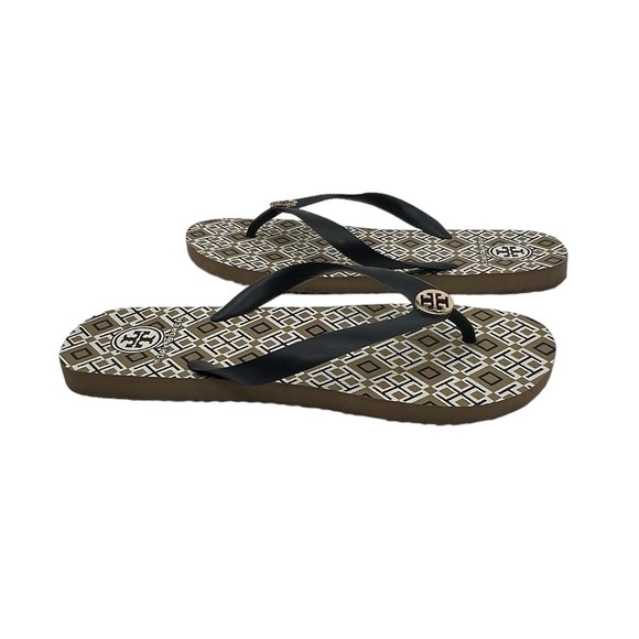 Tory Burch Slip On T-Strap Sandals Size Large - Picture 1 of 8